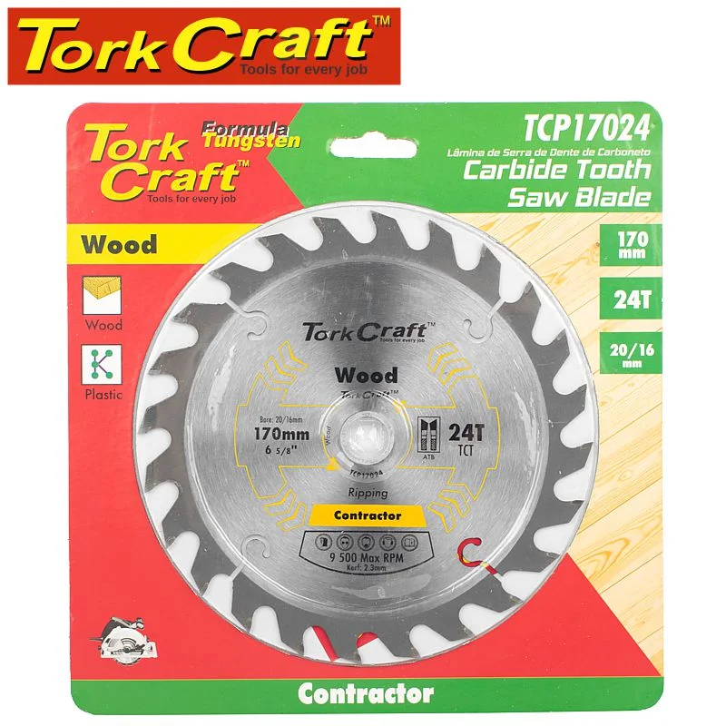 Tork Craft Blade Contractor 170 X 24T 20/16 Circular Saw Tct