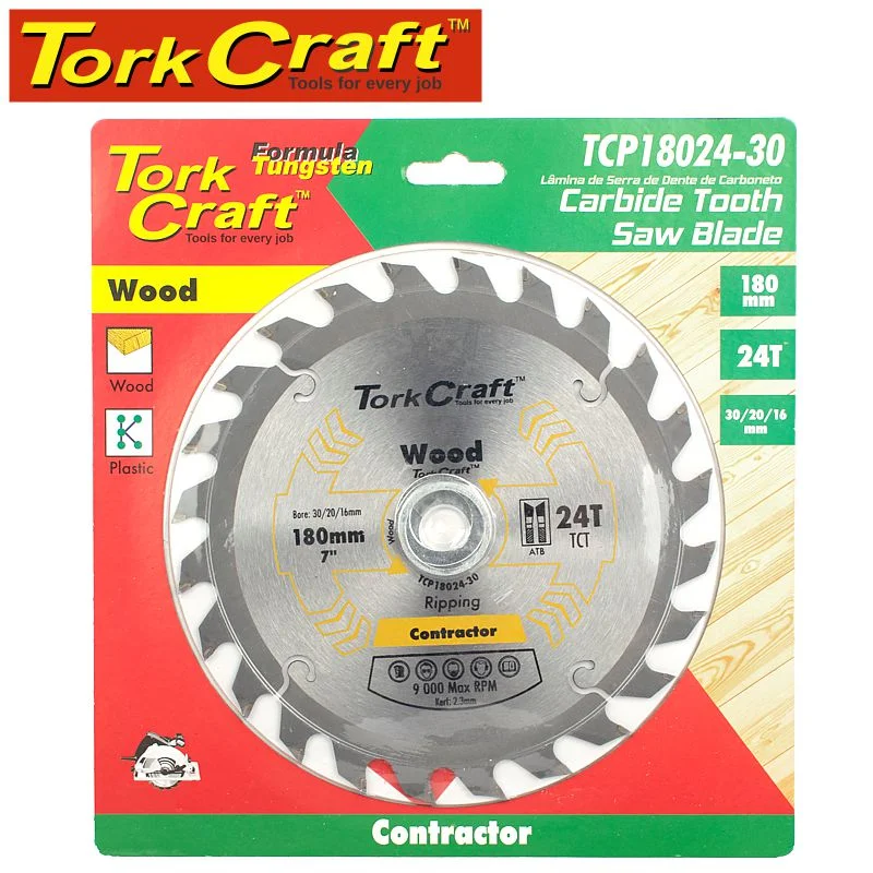 Tork Craft Blade Contractor 180 X 24T 30/20/16 Circular Saw Tct