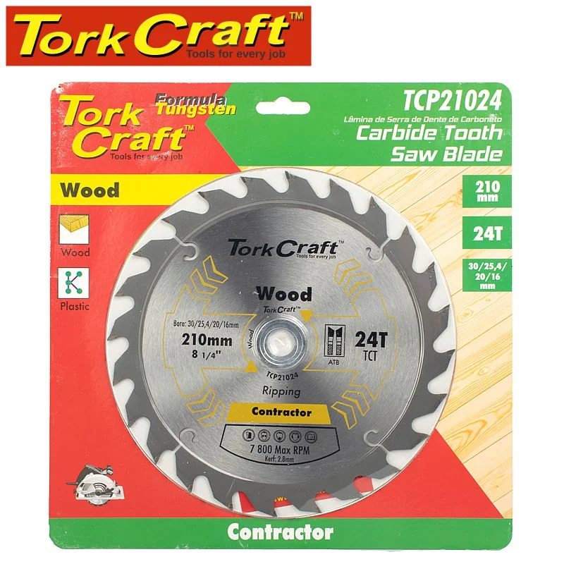 Tork Craft Blade Contractor 210 X 24T 30/1/20/16 Circular Saw Tct