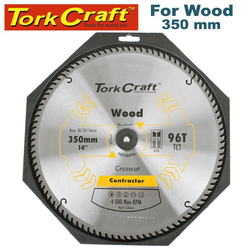 Tork Craft Blade Contractor 350 X 96T 30/1 Circular Saw Tct