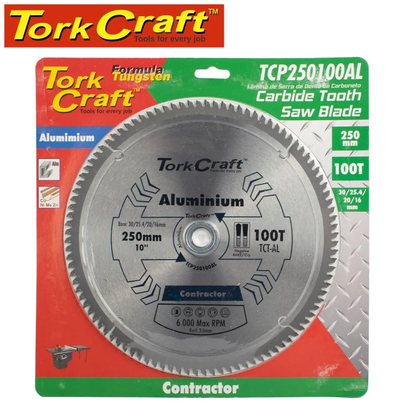 Tork Craft Blade Contractor Alum 250 X 100T 30/1/20/16 Circular Saw Tct