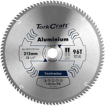 Tork Craft Blade Contractor Alum 315 X 96T 30/1/20/16 Aluminium Circular Saw Tct