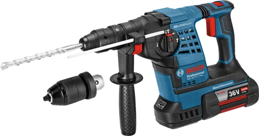 Bosch Cordless Rotary Hammer with SDS Plus, 30mm, 3-mode, 36.0V, Li-ion, GBH36VF-LI Plus Professional