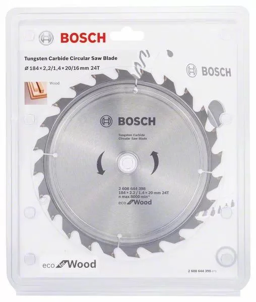 Bosch Circular Saw Blade Eco for wood 184mm 24T 2608644398