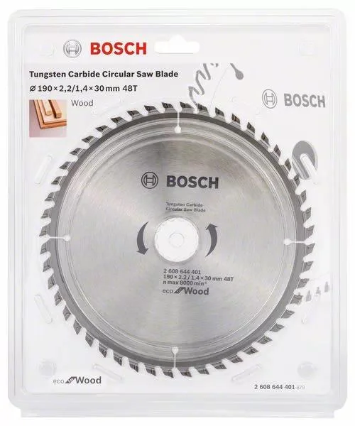 Bosch Circular Saw Blade Eco for wood 190mm 48T 2608644401