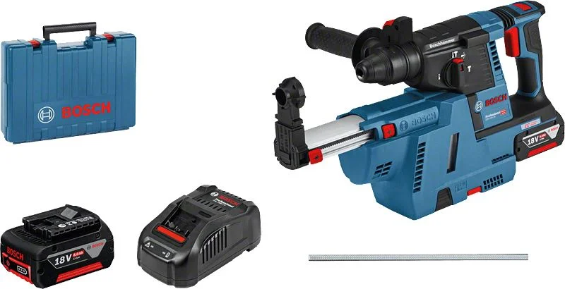 Bosch GBH 18V-26 Professional Cordless Rotary Hammer With SDS Plus & GDE 18V-16 Dust Extraction System | Model : B-GBH18V-26-CB