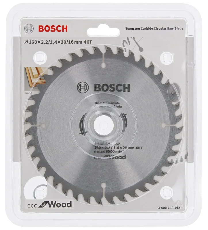 Bosch ECO line Circular Saw Blade for Wood 160 x 20, 40 2608644662