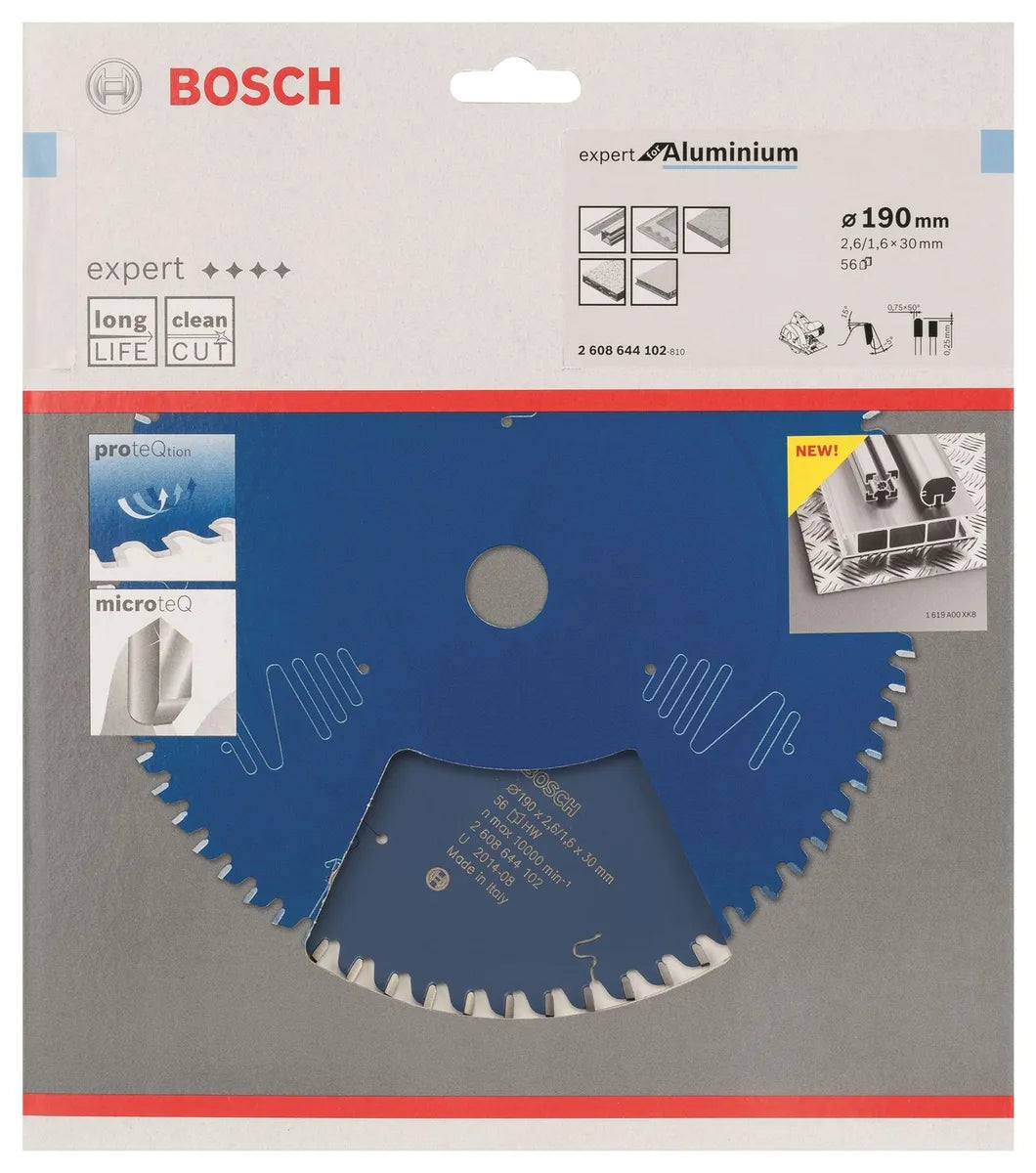 Bosch Expert Circular Saw Blade for Aluminium 190 x 30 x 2,6 mm, 56 2608644102