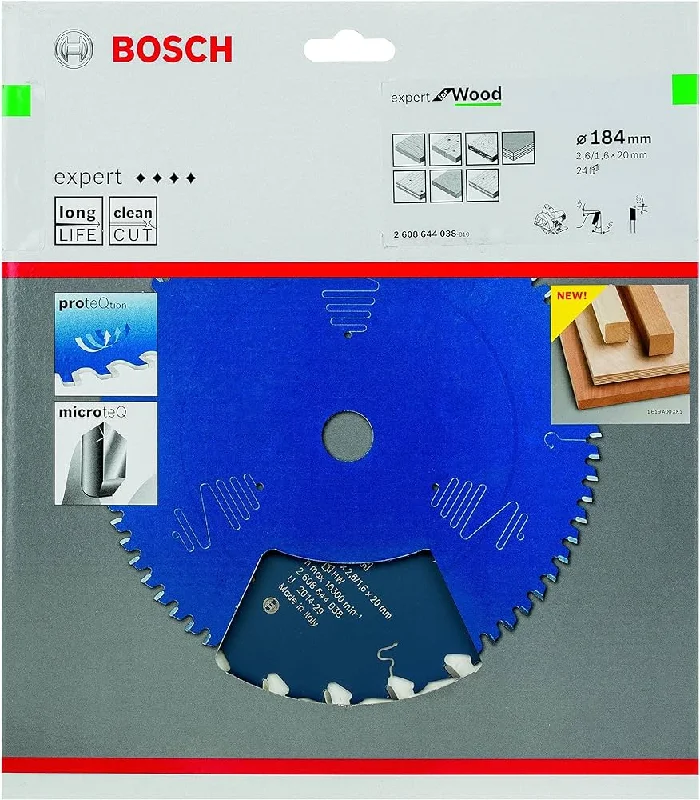 Bosch Expert Circular Saw Blade for Wood 184 x 20 x 2,6 mm, 24 2608644038