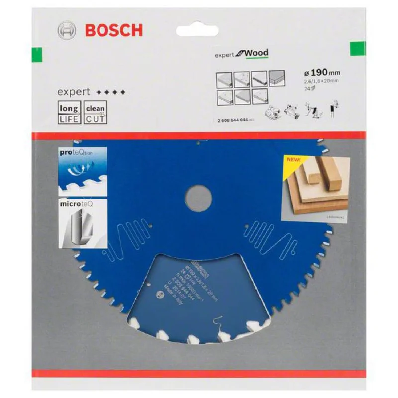 Bosch Expert Circular Saw Blade for Wood 190 x 20 x 2,6 mm, 24 2608644044