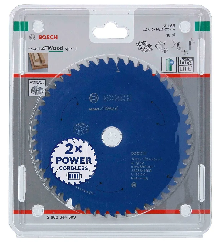 Bosch Expert Circular Saw Blade for Wood, GKS 18V, 160 x 20 x 1.5/1 mm, 48 2608644509