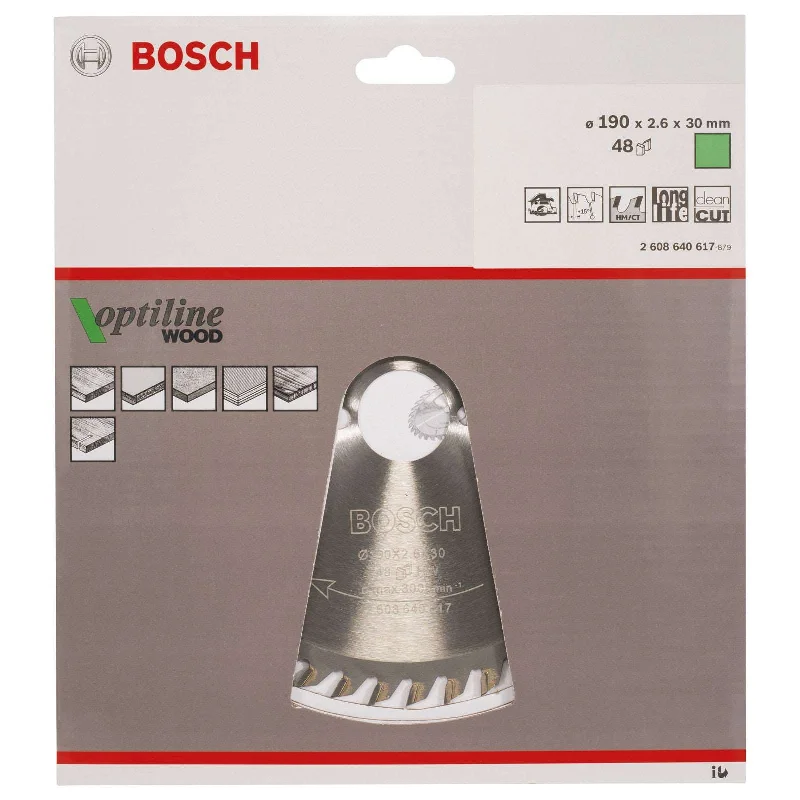 Bosch Circular Saw Blade Optiline Wood 190 x 30 x 2,6 mm, 48 2608640617