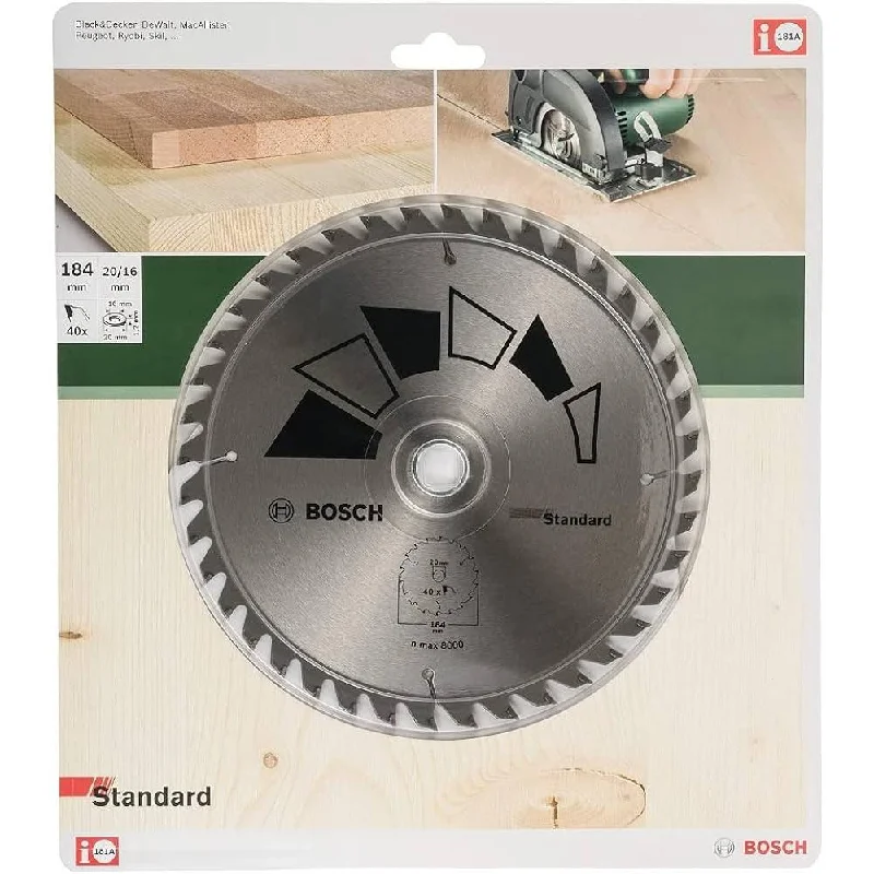 Bosch DIY Standard Circular Saw Blade for Wood 184 x 20, 40 2609256B56