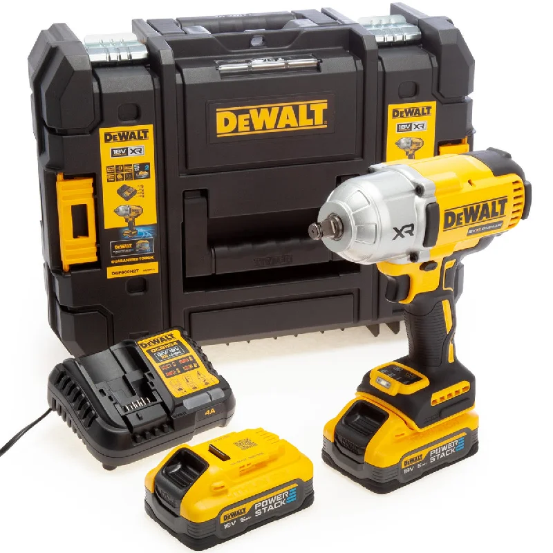 DeWalt DCF900H2T-GB 18V XR Brushless 1/2” Impact Wrench with 2 x 5.0Ah Batteries & Charger