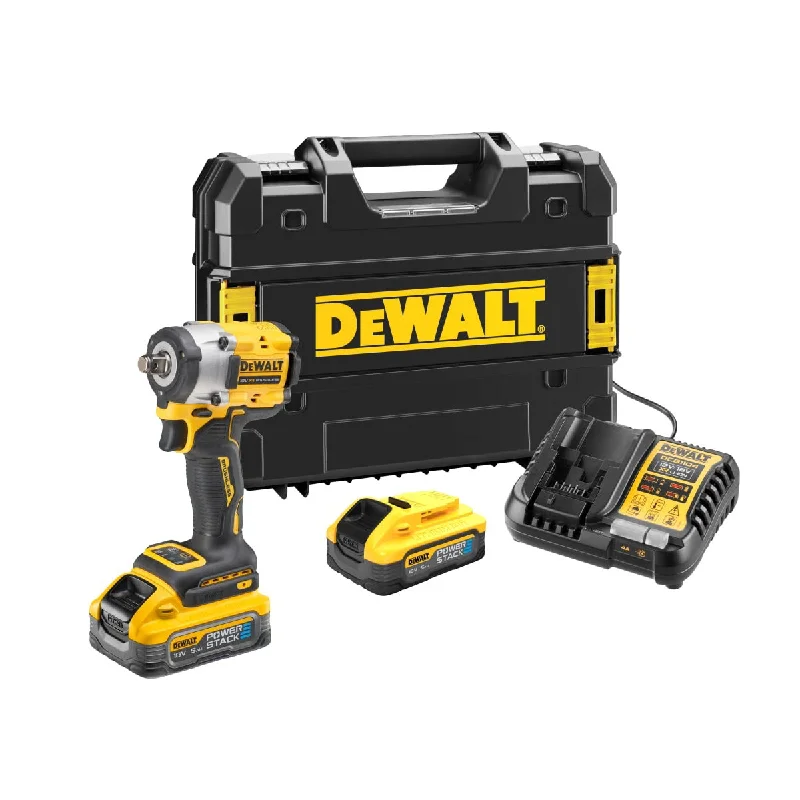 Dewalt DCF921H2T 18V Brushless 1/2'' Impact Wrench with 2 x 5.0Ah Batteries Charger & Heavy-duty Kitbox