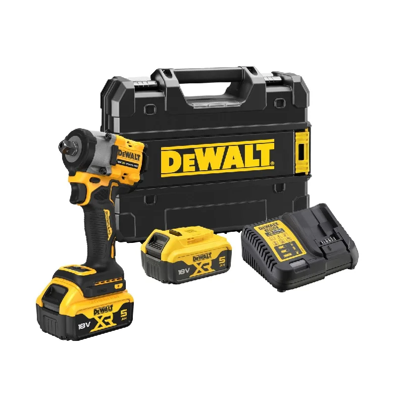 DeWalt DCF921P2T 18V XR Brushless 1/2" Impact Wrench With 2 x 5.0Ah Batteries Charger & Kitbox