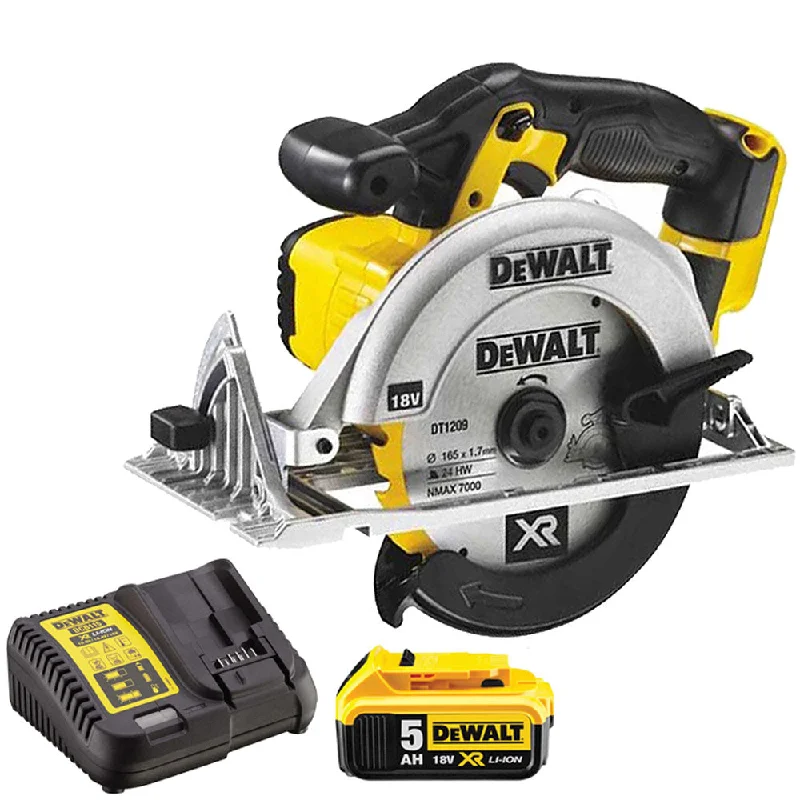 Dewalt DCS391N 18V 165mm Circular Saw With 1 x 5.0Ah Battery & Charger