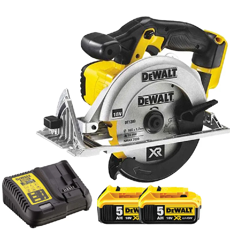 Dewalt DCS391N 18V 165mm Circular Saw With 2 x 5Ah Batteries & Charger