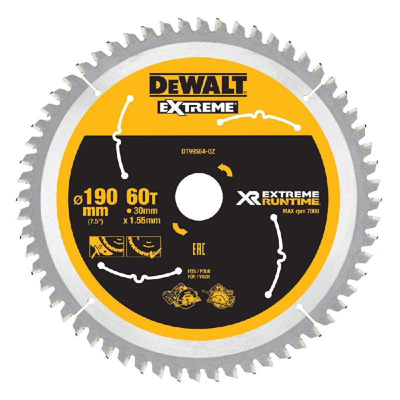 Dewalt DT99564 Extreme Runtime Multi Purpose Circular Saw Blade 190 x 30mm x 60T