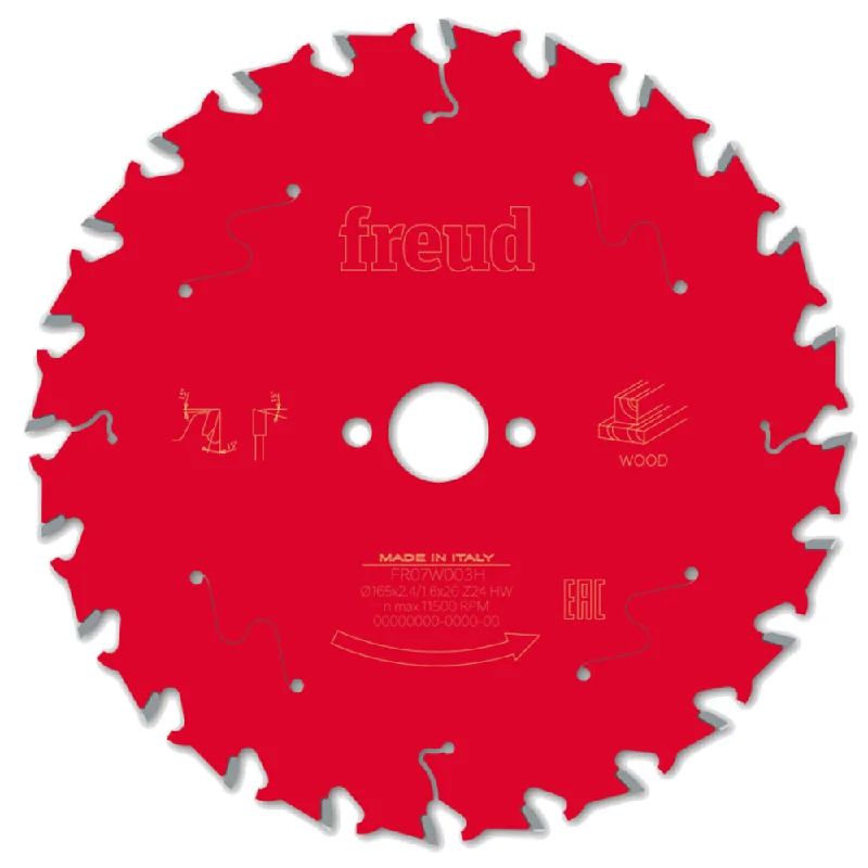 Freud 165mm 24T Circular Saw Blade For Wood - F03FS09688