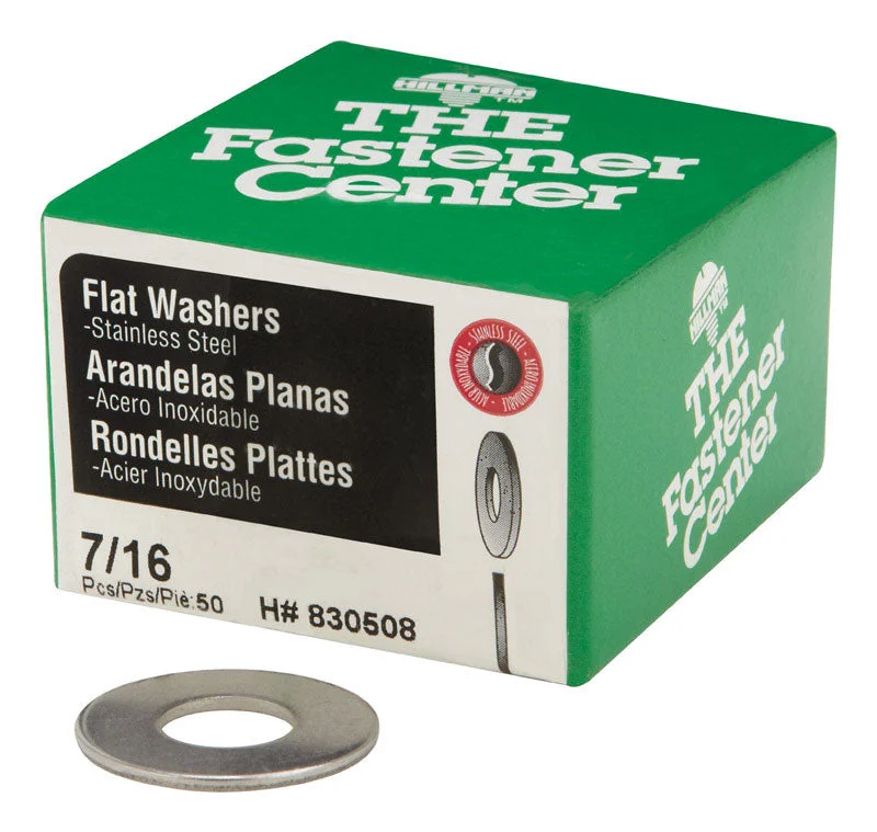 HILLMAN Stainless Steel 7/16 in. Flat Washer 50 pk