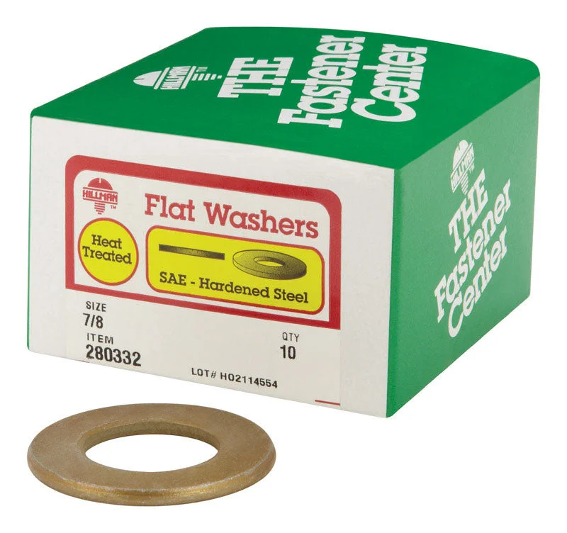 Hillman Yellow Dichromate Steel 7/8 in. SAE Flat Washer 10 pk