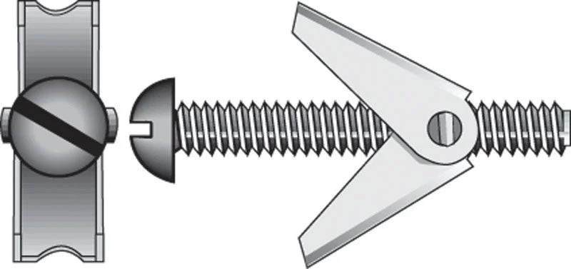 Hillman 1/4 in. Dia. x 3 in. L Round Steel Toggle Bolt 6 pk (Pack of 5)