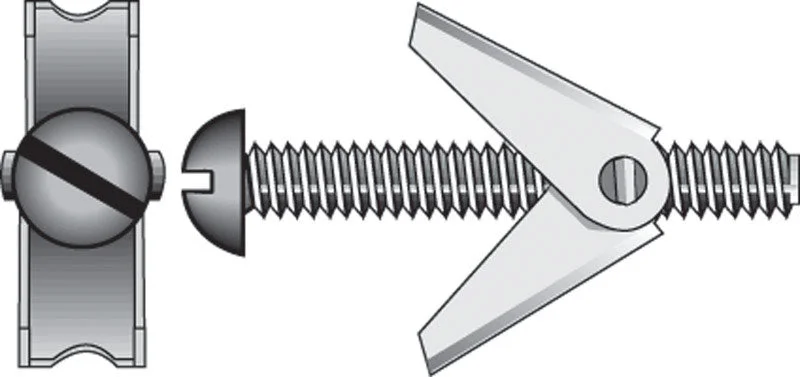 Hillman 1/4 in. Dia. x 4 in. L Round Steel Toggle Bolt 8 pk (Pack of 5)