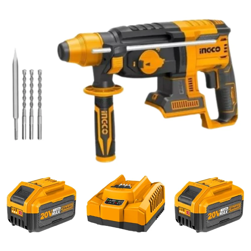 Ingco Cordless Rotary Hammer Drill Kit (Charger + 2X Battery 7.5Ah Incl.)