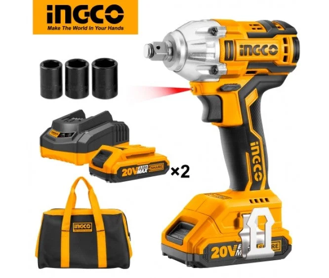 Ingco Lithium-Ion impact wrench 20V Brushless Motor CIWLI2001