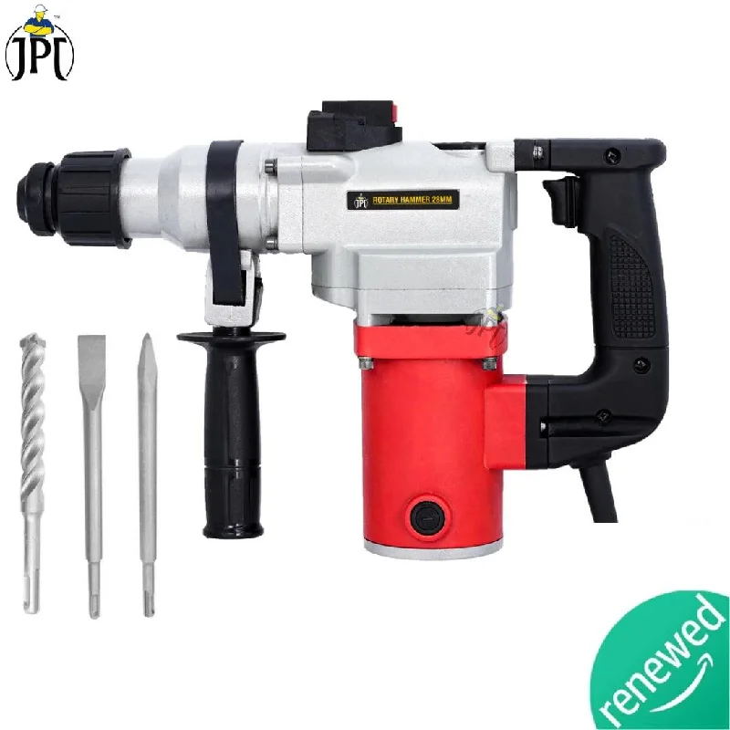 JPT Heavy Duty 28mm Core Rotary Hammer Drill Machine | 1200 -Watt Powerful Motor | Chiseling Function | Drill Bit and Chisel Included | RENEWED PRODUCT