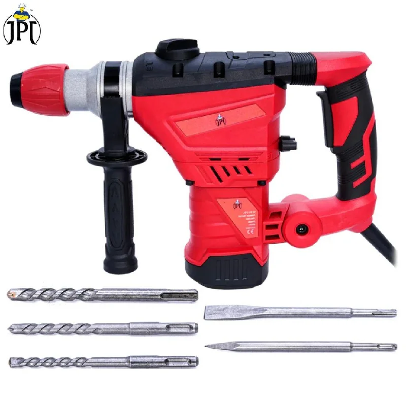 JPT Heavy Duty SDS Plus 32MM Core Rotary Hammer & Breaker Machine | 1500-Watt Motor | 4000 RPM Speed | 3800 BPM Force | 4.5 Joules Impact | 32mm Deep Drilling | 3 Function Modes | All Accessories Included