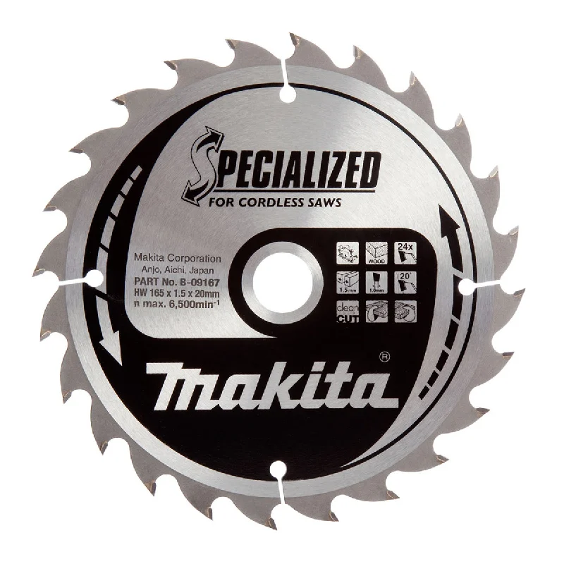 Makita 165mm 24T Wood Specialized Circular Saw Blade B-32904