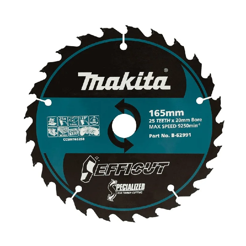 Makita B-62991 165mm (6-1/2") 25T Efficut TCT Wood Circular Saw Blade