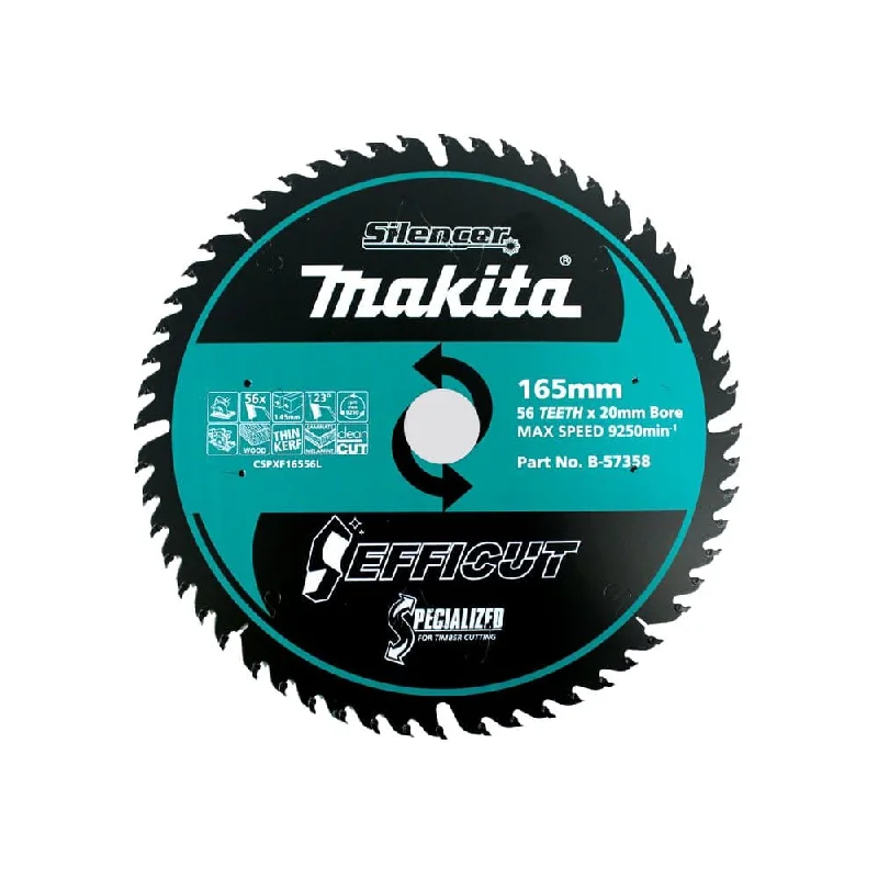 Makita B-69870 20mm x 165mm 60T Efficut TCT Wood Circular Saw Blade