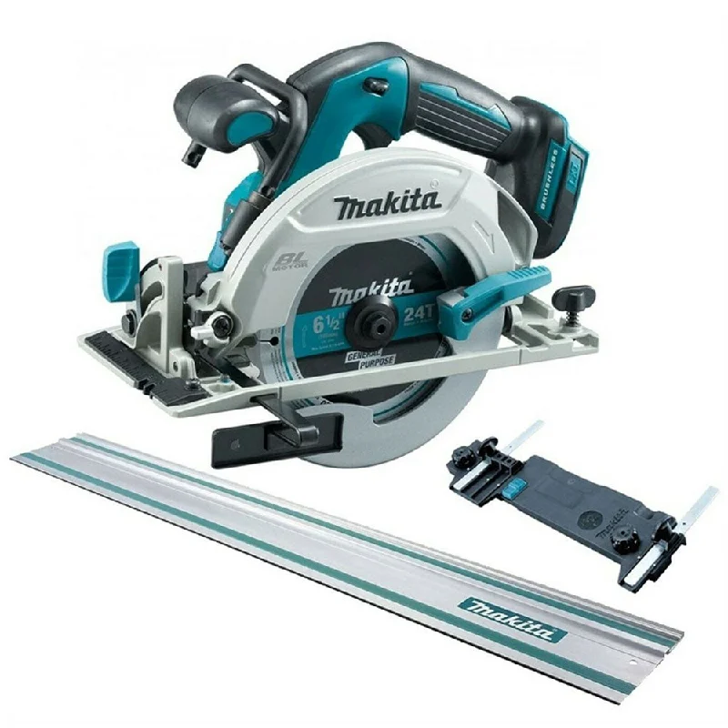 Makita DHS680Z 18V Brushless Circular Saw 165mm Body Only + Guide Rail & Adapter