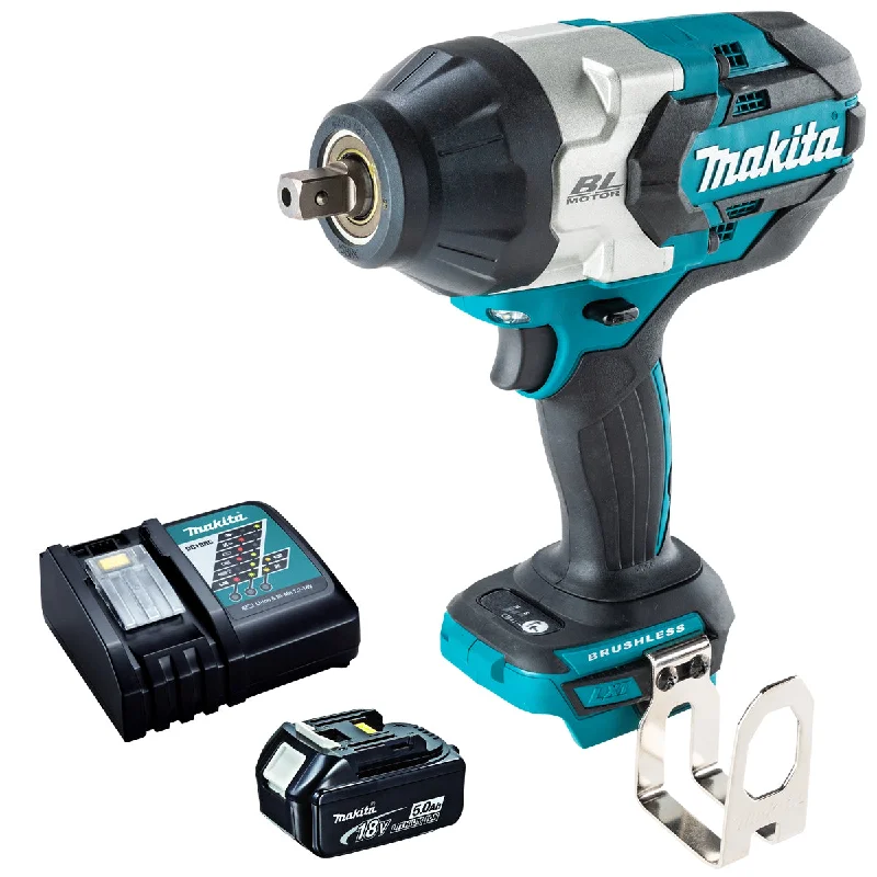 Makita DTW1004Z 18V Brushless 1/2" Impact Wrench with 1 x 5.0Ah Battery & Charger