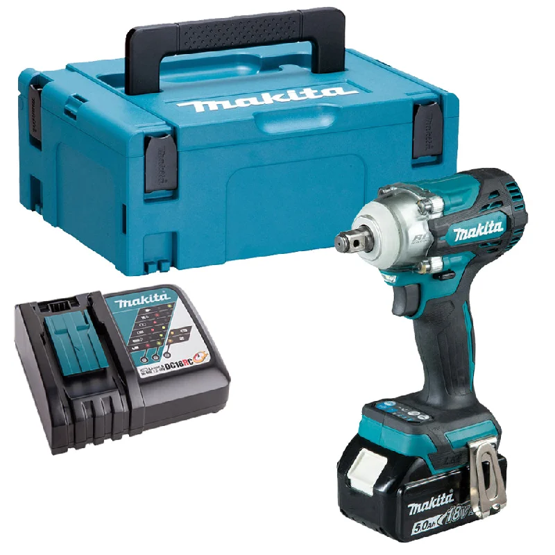 Makita DTW300Z 18V Brushless Impact Wrench with 1 x 5.0Ah Battery Charger & Case