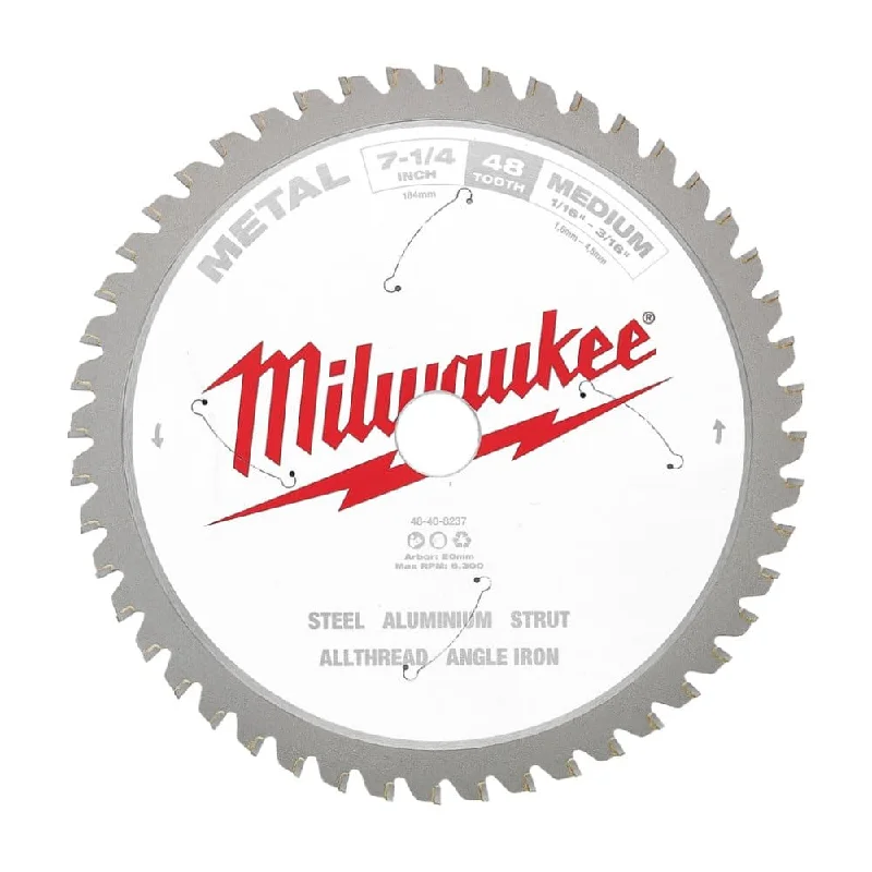 Milwaukee 48408237 184mm (7 1-4") 48T Medium Metal Circular Saw Blade