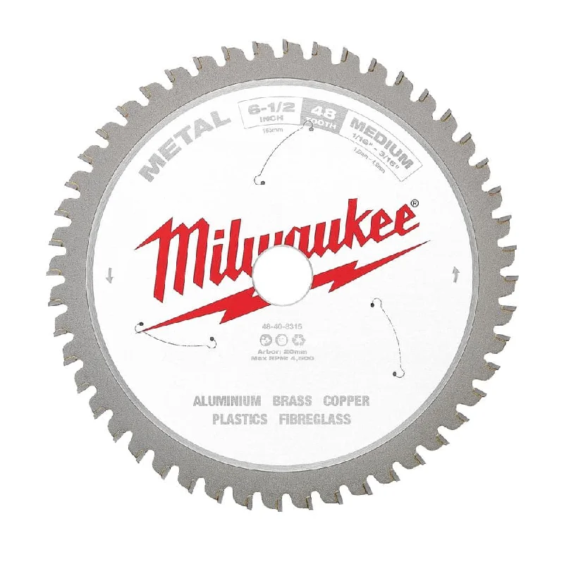 Milwaukee 48408315 165mm (6 1/2”) 48T Medium Metal Circular Saw Blade