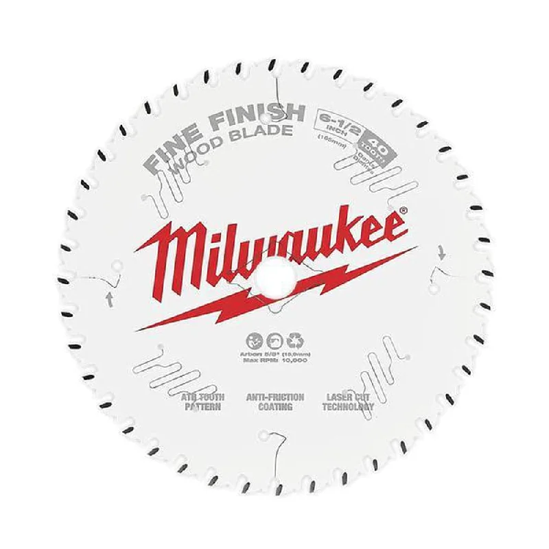 Milwaukee 48408622 165mm (6-1/2") 40T Fine Finish Wood Circular Saw Blade