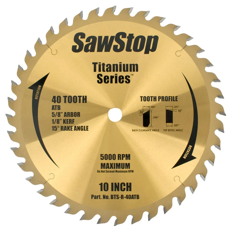 Sawstop 40T Combination Saw Blade Titanium Series