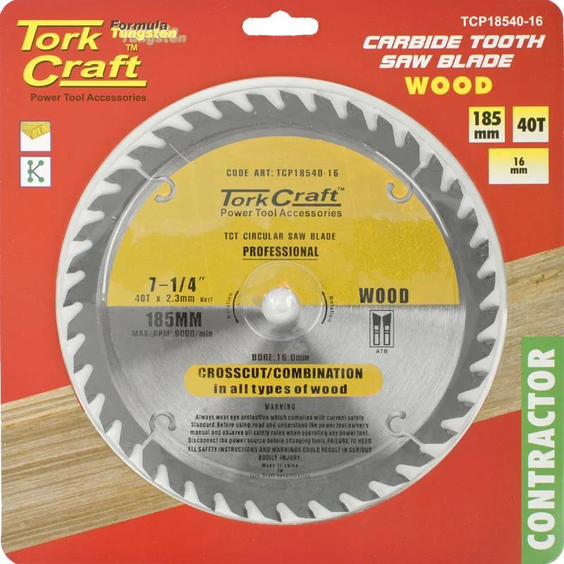 Tork Craft Circular Saw Blade Contractor 185 X 40T 16 TCP18540-16