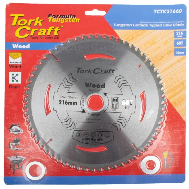 Tork Craft Circular Saw Blade Contractor 216 X 60T 30mm TCTK21660