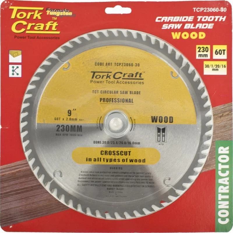 Tork Craft Circular Saw Blade Contractor 230 X 60T TCP23060-30