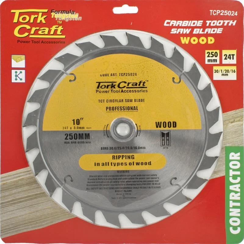 Tork Craft Circular Saw Blade Contractor 250 X 24T 30/16 TCP25024