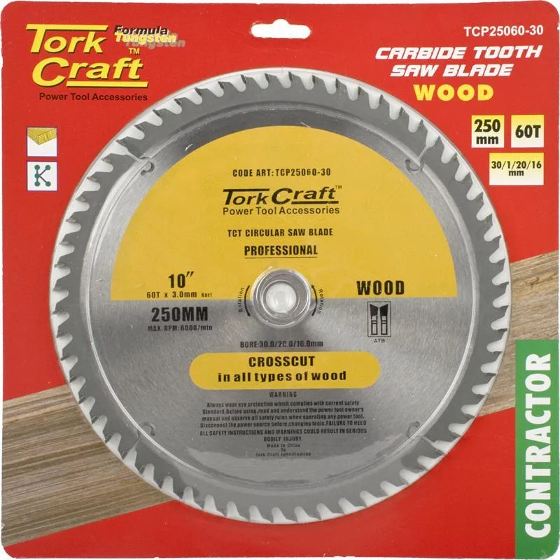 Tork Craft Circular Saw Blade Contractor 250 X 60T TCP25060-30