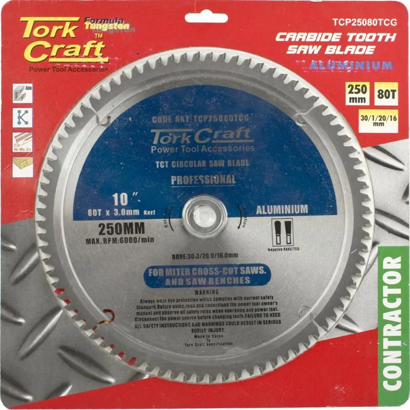 Tork Craft Circular Saw Blade Contractor 250 X 80T TCP25080TCG