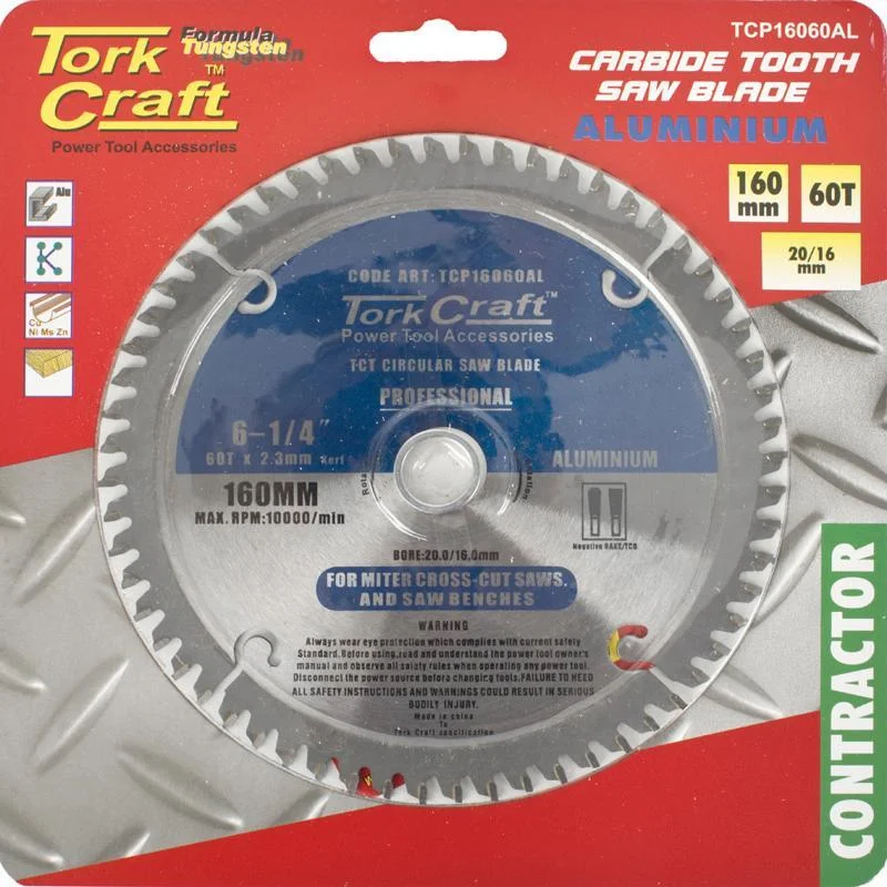 Tork Craft Circular Saw Blade Aluminium 160 X 60T TCP16060AL