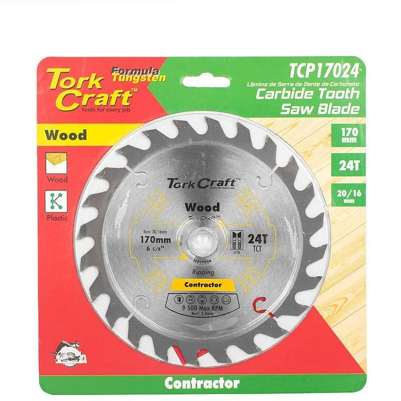 Tork Craft Circular Saw Blade Contractor 170 x 24t 20/16 TCP17024